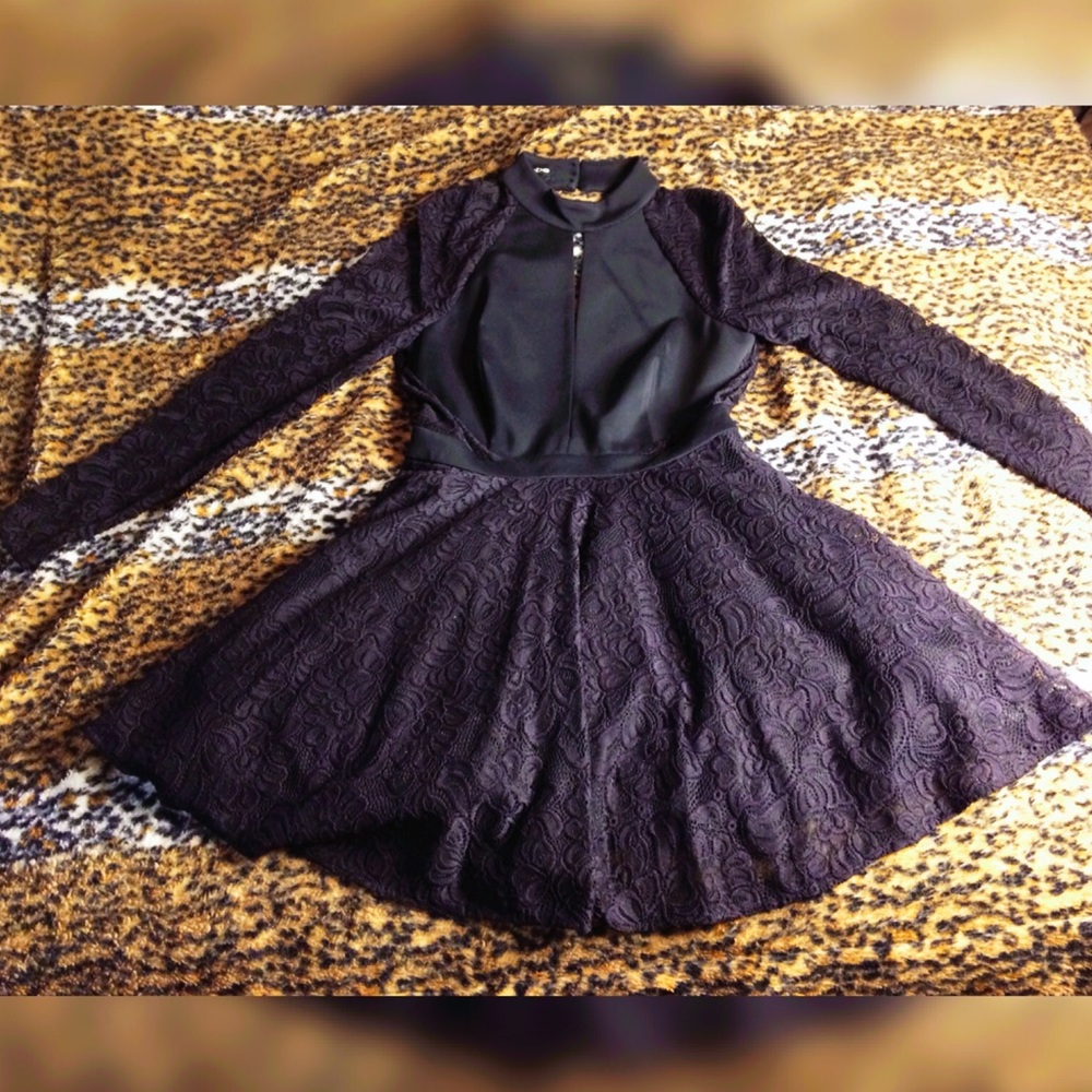 Bebe black frilly dress